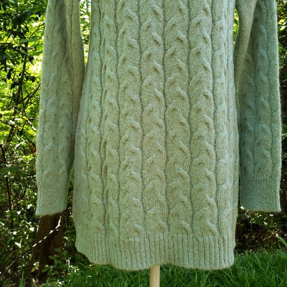 OTTOD'AME Turtleneck Long Sweater in Light Green Size Small US 6 - Picture 7 of 11